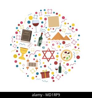 Ostern Ferienwohnung Design Icons in runder Form. Stock Vektor