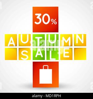 Herbst Sale bunte Quadrate Vorlage Stock Vektor