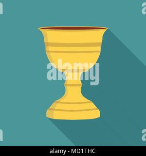 Chalice Flachbild lange Schatten design Symbol. Stock Vektor