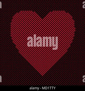 Herzförmige Hintergrund Design aus rote Punkte - Vektorgrafik Stock Vektor