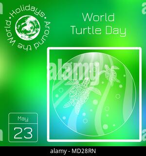Kalender. Urlaub rund um die Welt. Ereignis des Tages. Grüne blur Hintergrund - Name, Datum, Abbildung. Für Zeitschriften, Websites, Bildungs- und Ent Stock Vektor
