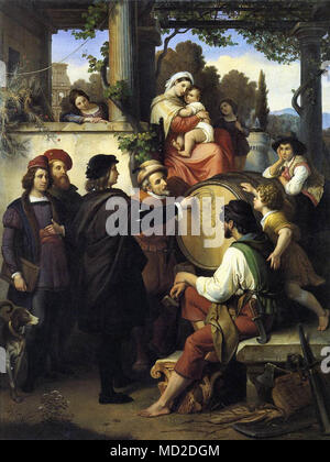 Wittmer Johann Michael - Raphael's erste Skizze der "Madonna della Sedia" Stockfoto