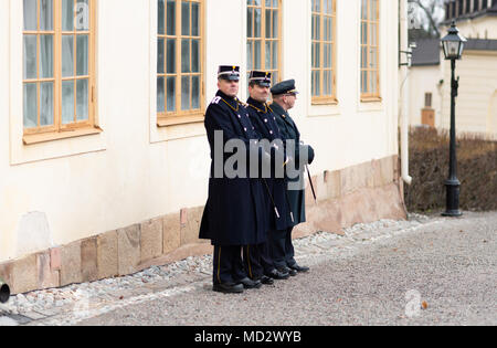 Kirche Schloss Drottningholm, Stockholm, Schweden, 1. Dezember, 2017. Seine königliche Hoheit Prinz Gabriel Carl Walther ist beim Drottningholm Kirche baptisted. Stockfoto