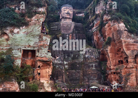 China, Provinz Sichuan, Emei Berg, Leshan, Giant Buddha, Unesco Weltkulturerbe Stockfoto