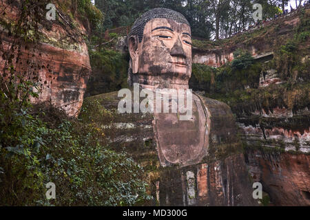 China, Provinz Sichuan, Emei Berg, Leshan, Giant Buddha, Unesco Weltkulturerbe Stockfoto