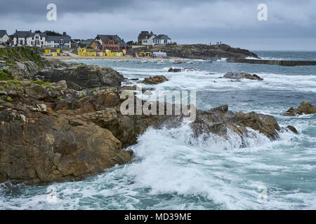 Frankreich, Loire-Atlantique, Batz-sur-Mer, der Strand Stockfoto