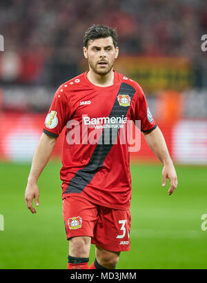 Leverkusen - Der FC Bayern München, Fußball, Leverkusen, 17. April 2018 Kevin VOLLAND, Lev 31 halbe Größe, Porträt, Bayer 04 Leverkusen - FC BAYERN MÜNCHEN 1. Division DFB-Pokal, Fußball-Bundesliga, Leverkusen, 17. April 2018, Saison 2017/2018 © Peter Schatz/Alamy leben Nachrichten Stockfoto