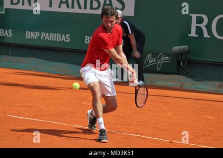 Monaco, Monte Carlo. 18. April 2018. Gilles Simon Frankreich während der ATP Monte Carlo Rolex Masters 2018, Am 14. April 22, 2018 in Monaco - Foto Laurent Lairys/DPPI Credit: Laurent Lairys/Agence Locevaphotos/Alamy leben Nachrichten Stockfoto