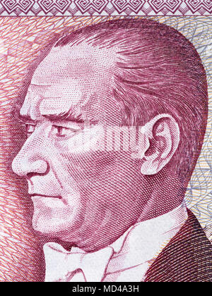 Mustafa Kemal Atatürk Portrait von türkischen Geld Stockfoto