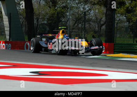 22 April 2005, Grand Prix von San Marino der Formel 1. Antrieb Christian Klien Red Bull F1 während der Qualyfing Sitzung in Imola in Italien. Stockfoto