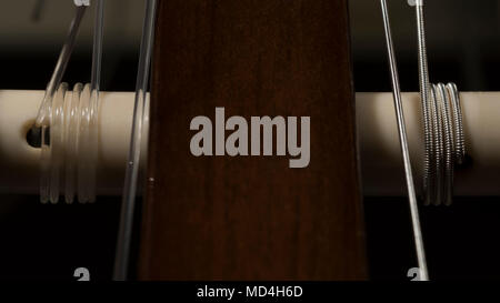 Akustische Gitarren parts details Makro Nahaufnahme Stockfoto