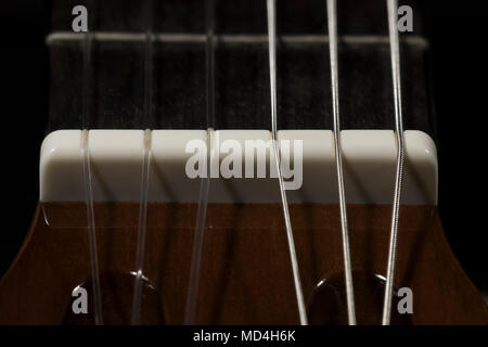 Akustische Gitarren parts details Makro Nahaufnahme Stockfoto