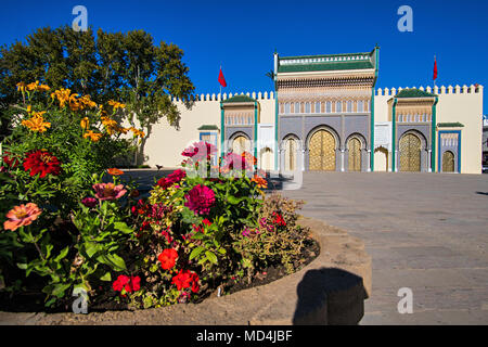 Fez, Marokko - November 14, 2017: Dar al-Makhzen oder Dar el-Makhzen Royal Palace Stockfoto