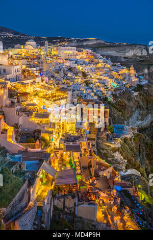 Thira. Fira. Die Insel Santorini. Kykladen Inseln. Griechenland Stockfoto