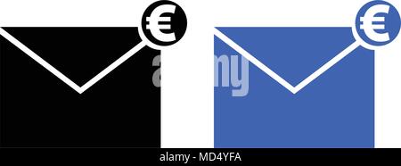 Umschlag mit Geld-Symbol. Vector Illustration. glyph Stil Stock Vektor