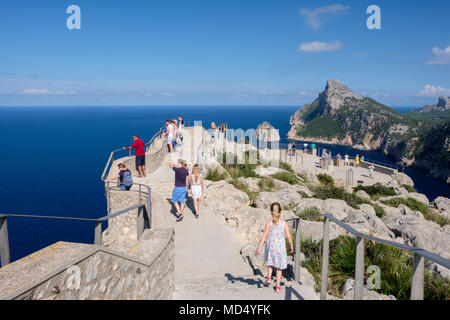 Blick vom Mirador d es Colomer, Mirador de Mal Pas, Cap de Formentor, Formentor, Mallorca, Balearen, Spanien, Europa Stockfoto