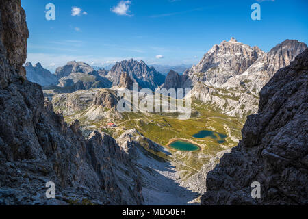 Via ferrata, Paternkofel, Toblinger Knoten, Drei Zinnen Hütte, Lago dei Piani, Drei Zinnen, Dolomiten, Südtirol, Italien Stockfoto