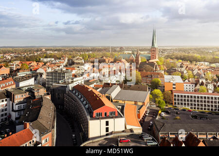 Altstadt von Lübeck am Abend, Schleswig-Holstein, Deutschland Stockfoto