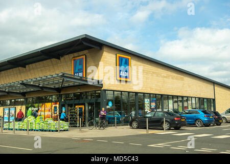 Aldi store in Garstang Lancashire, Großbritannien Stockfoto