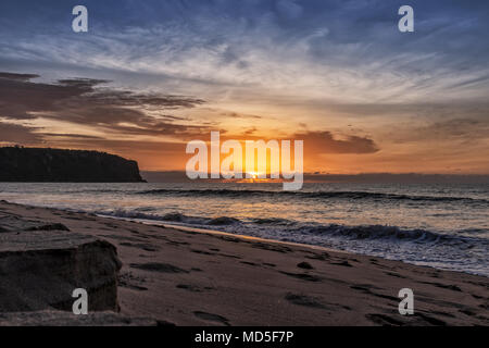 Schönen Sonnenuntergang am Cabo Ledo Strand. Angola. Afrika. Stockfoto