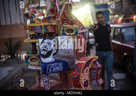 Ägyptische Fußball-Star Mohamad Salah hat Kultstatus in Kairo vor der WM 2018 in Russland Stockfoto