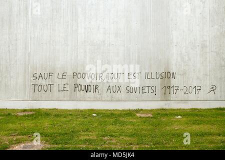 Universität Grenoble von Studenten gegen die Auswahl an der Universität gesperrt Stockfoto