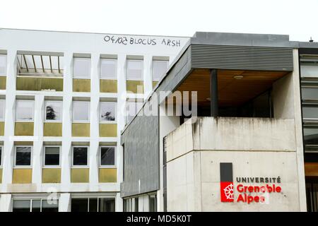 Universität Grenoble von Studenten gegen die Auswahl an der Universität gesperrt Stockfoto