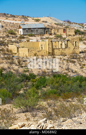 Texas, Brewster County, Terlingua, ehemaligen Bergbaugebiet, jetzt ein semi Ghost Town Stockfoto