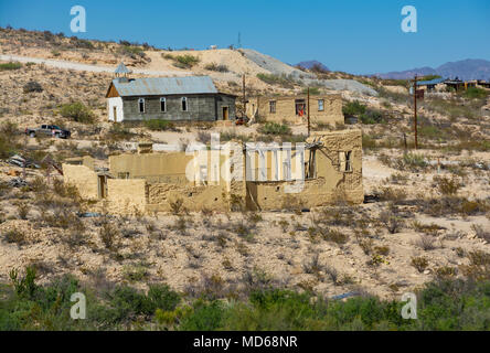 Texas, Brewster County, Terlingua, ehemaligen Bergbaugebiet, jetzt ein semi Ghost Town Stockfoto