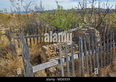 Texas, Brewster County, Terlingua, ehemaligen Bergbaugebiet, jetzt ein semi Ghost Town, Friedhof ca. 1902 Stockfoto