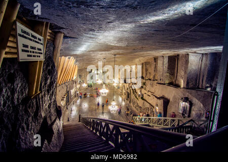 Unterirdische Wieliczka (13. Jahrhundert), eines der ältesten Salzbergwerke der Welt, in der Nähe von Krakau, Polen. Stockfoto