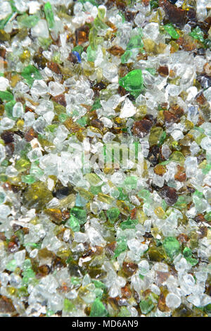 Glas Recycling Factory in Shetland, Abbaut. verwendet, Flaschen und Gläser für den Einsatz in Betonplatten und Sandstrahlen Stockfoto