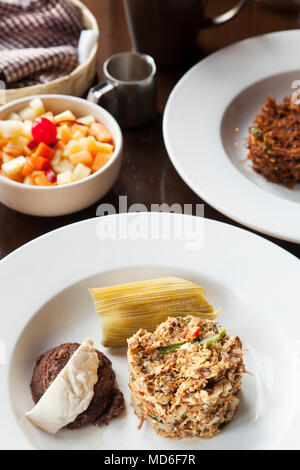 Machaca con Huevo (Shredded Beef mit Rührei) bei Lucila Restaurant, Mazatlan, Mexiko Stockfoto