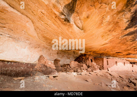 Eine archäologische ruinieren und Cliff dwelling in Bären Ohren National Monument im südlichen Utah. Stockfoto