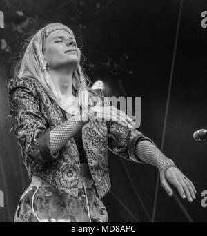 Aurora Aksnes führt bei Molde Jazzfestival in Molde, Norwegen 19. Juli 2017. Stockfoto