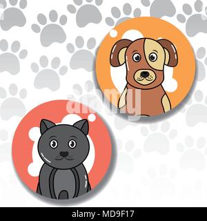 Haustiere Hund und Katze Stock Vektor