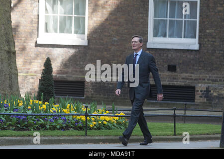 London, Großbritannien. 18. April 2018. Dominic Grieve wer war der ehemalige konservative Britische Generalstaatsanwalt, in der David Cameron Kabinett diente bis 2014 und als Pro-EU bleiben Unterstützer werden kommt an der Downing Street London Credit: Amer ghazzal/Alamy leben Nachrichten Stockfoto