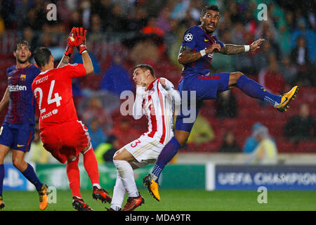 Barcelona, Spanien. Credit: D. 18. Okt 2017. Paulinho (Barcelona) Fußball: UEFA Champions League Gruppe D Match zwischen dem FC Barcelona 3-1 Olympiakos Piräus im Camp Nou Stadion in Barcelona, Spanien. Credit: D. Nakashima/LBA/Alamy leben Nachrichten Stockfoto