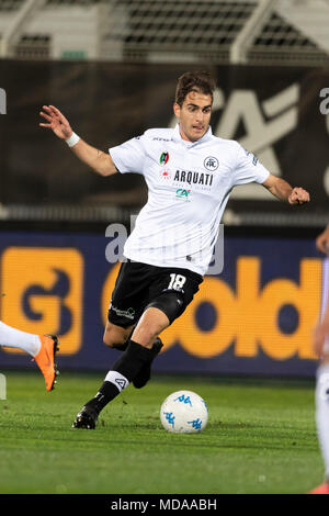 Alberto De Francesco der Spezia während des Italienischen erie B' Match zwischen Spezia 0-1 Brescia an Alberto Picco Stadion am 17. April 2018 in La Spezia, Italien. Credit: Maurizio Borsari/LBA/Alamy leben Nachrichten Stockfoto