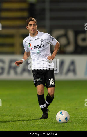 Alberto De Francesco der Spezia während des Italienischen erie B' Match zwischen Spezia 0-1 Brescia an Alberto Picco Stadion am 17. April 2018 in La Spezia, Italien. Credit: Maurizio Borsari/LBA/Alamy leben Nachrichten Stockfoto