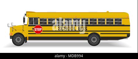 Echten Schulbus auf weißem Hintergrund Stock Vektor