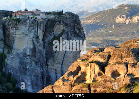 Sonnenaufgang an der Meteora, Griechenland Stockfoto