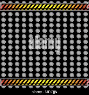 Metall Hintergrund mit Vorsicht Linie Stock Vektor