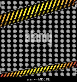 Metall Hintergrund mit Vorsicht Linie Stock Vektor