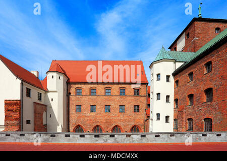 Darlowo, Westpommern/Polen - 2009/07/02: Historisches Viertel - Innenhof der mittelalterlichen Schloss der Pommerschen Herzöge Stockfoto