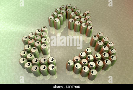 3D-Rendering von Aluminiumdosen bilden den Papierkorb Symbol Stockfoto
