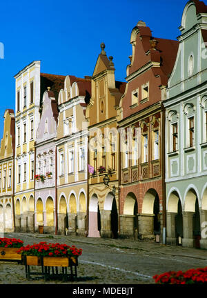 Hauptplatz in Telc, Tschechische Republik Stockfoto