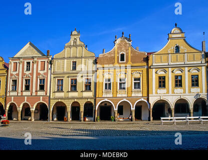 Hauptplatz in Telc, Tschechische Republik Stockfoto