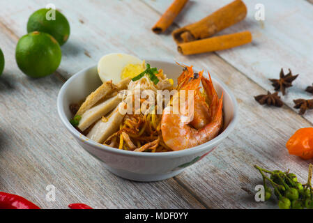 Malaysische Garnelen Nudeln Stockfoto