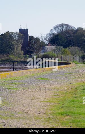 Turm von St. Clement's Kirche. Powderham, Exeter, Devon, Großbritannien. April, 2018. Stockfoto